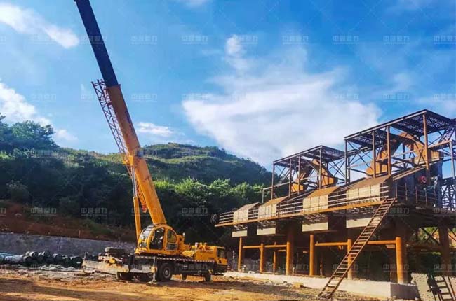 安順建材砂石骨料生產(chǎn)線4臺并篩安裝現(xiàn)場實(shí)拍