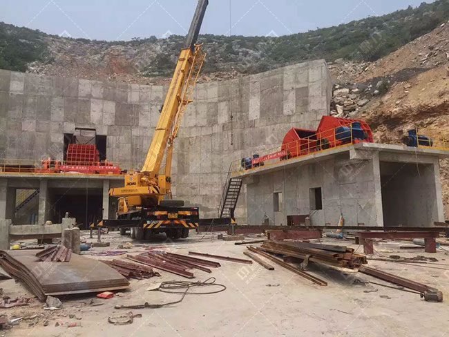 碎石生產線設備起吊